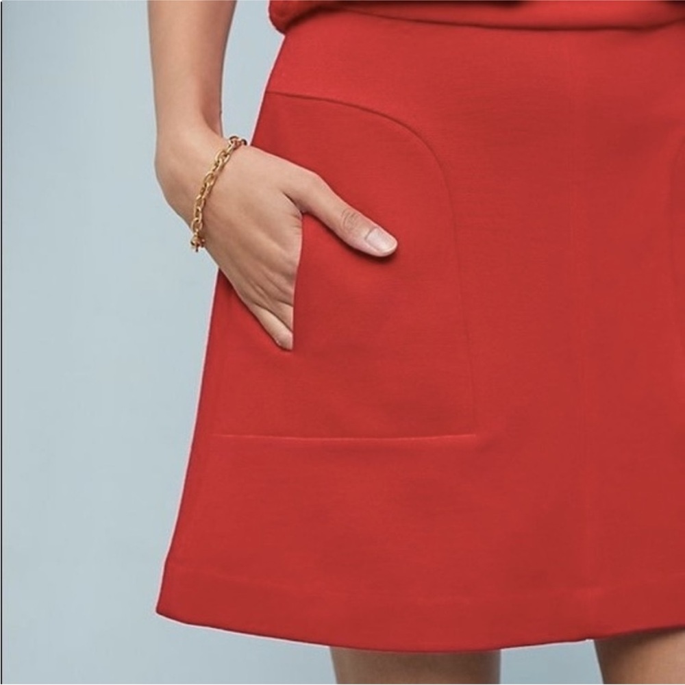 Anthropologie Maeve Red Miniskirt